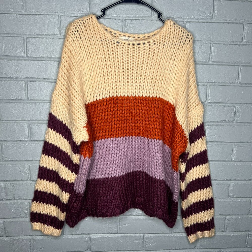 NWT Easel Colorblock Knit Sweater Size Small